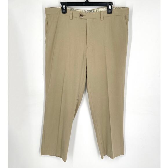 Tommy Bahama Silk Cotton Pants Mens Sz 36x30 Tan Khaki Preppy Work Straight - Picture 1 of 9